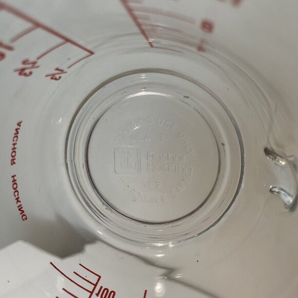 Vintage Anchor Hocking FIRE KING Glass 2 Cup Measuring 16 oz D Handle #498 USA - Picture 6 of 9